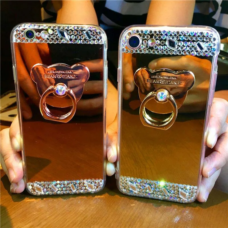 Bling Diamond phone case For iphone 7 8 6 Plus XS MAX XR Silicone Samsung S10 S8 S9 Note 9 back Case Protection Cover | Мобильные