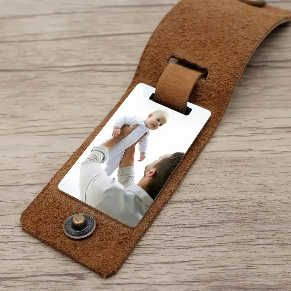 Фото брелок фото на заказ кожаный для папы подарок персональный Него | Украшения