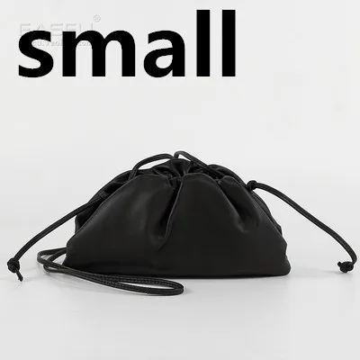 small black Дневной клатч, вечерние сумочки, женская большая сумка с рюшами, кожаная сумочка, летняя сумка, белая, коричневая - Цвет: small black