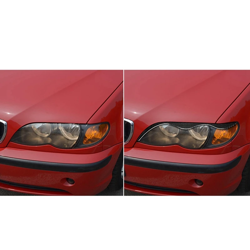 2 шт./компл. украшение для автомобильной фары наклейки из углеродного волокна BMW E46