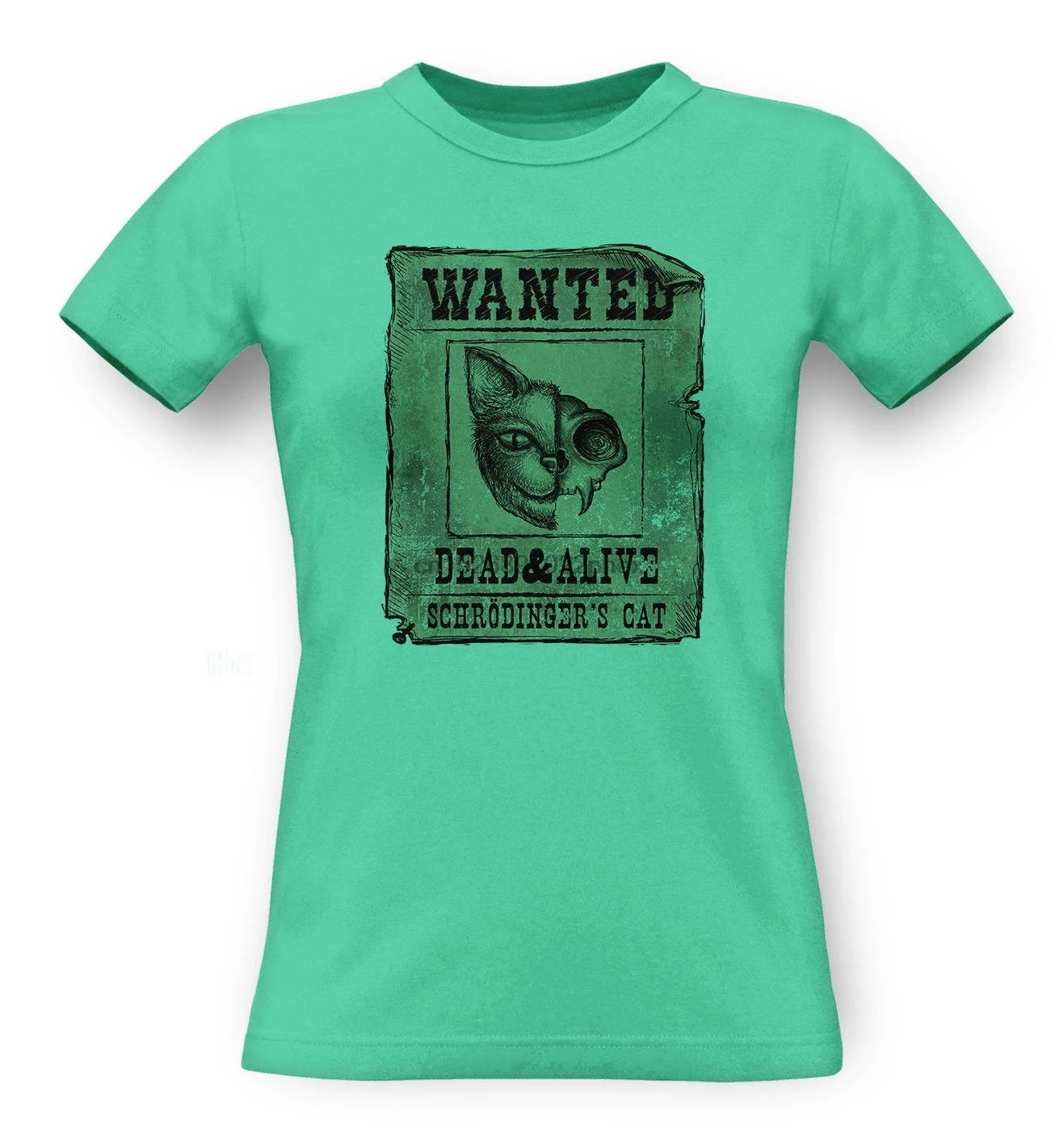 

Wanted Schrodingers Cat classic womens t-shirt men t shirt