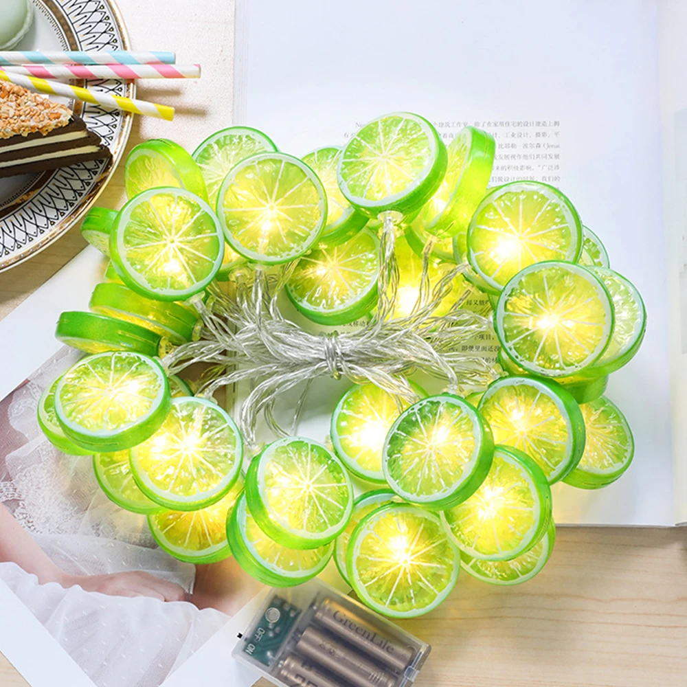 

LED Lemon Slice Light String Fairy Lights Landscape Lamp Bedroom Festival Fruit Lantern Decoration Battery Powered