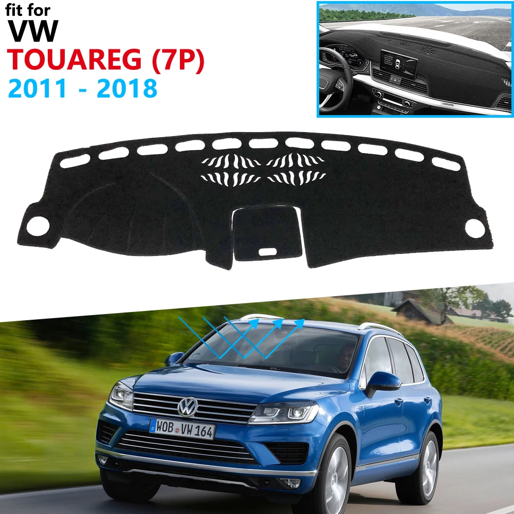 

Защитная накладка на приборную панель для Volkswagen Touareg 7P 2011 ~ 2018, автомобильные аксессуары, коврик от солнца 2015 2016 2017