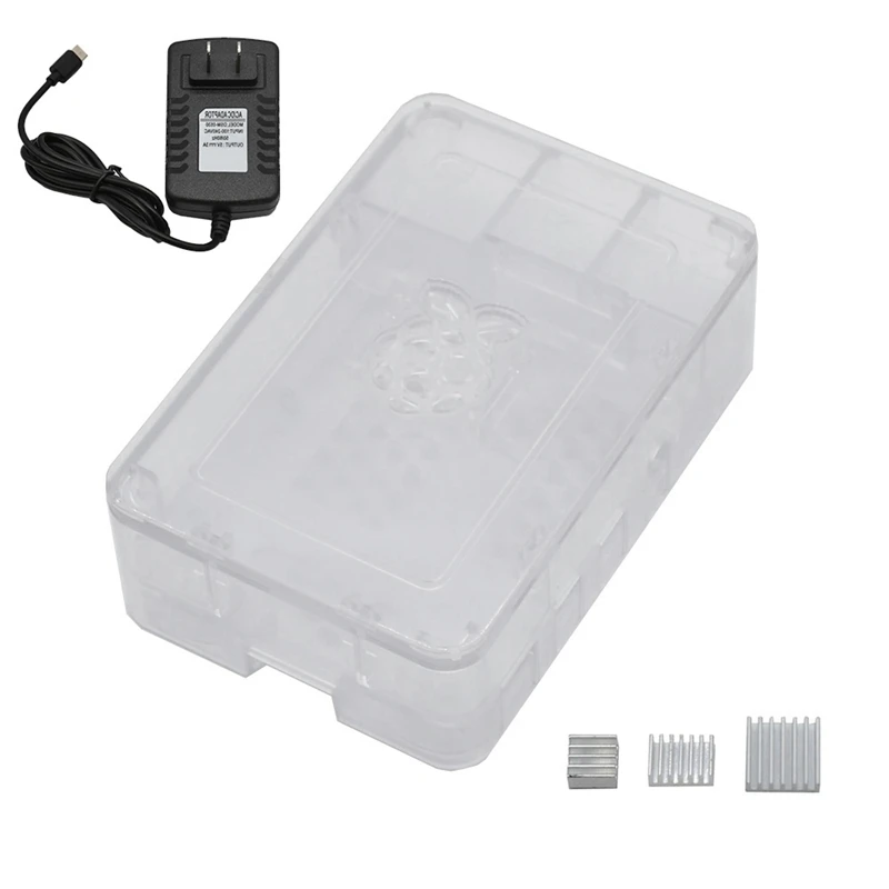Для Raspberry Pi 4 Модель B ABS чехол 2G RAM DIY Kit с радиатором 5V 3A адаптер питания для PI (вилка