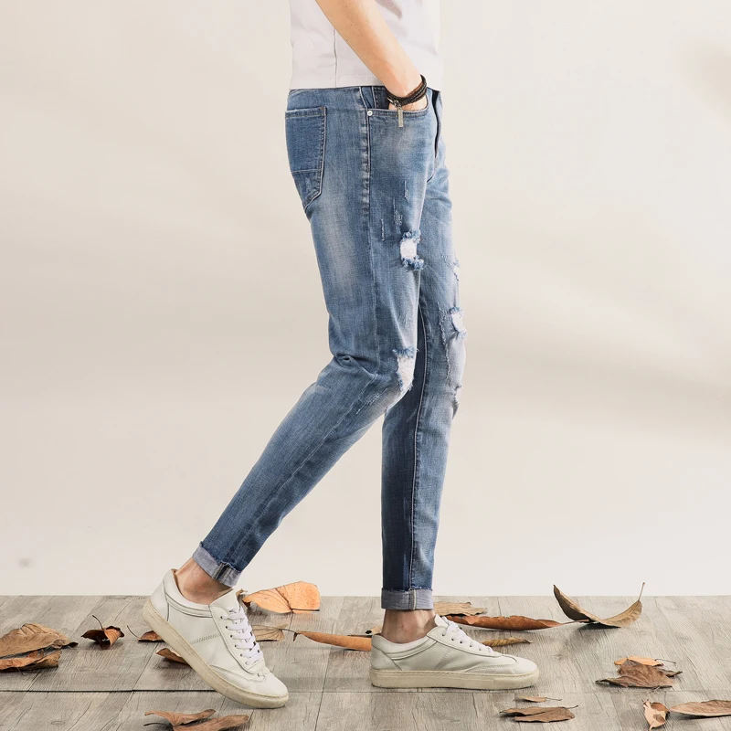 Pants Autumn Sweatpants Streetwear Jeans Male Trousers MOOWNUC Classic Skinny Denim For Men Slim Designer Casual Straight | Мужская