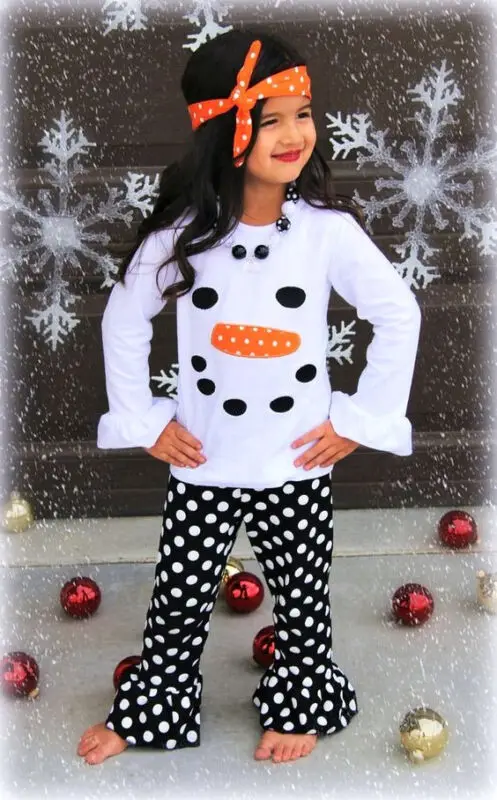 2019 бренд для ребенка детский наряд девочки на Рождество со снеговиком Олафом из