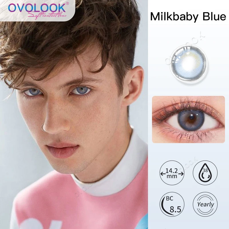 2pcs colored contact lenses with diopters graduated beautiful pupil prescription correct myopia hydrophilic cosmetics accessory free global shipping