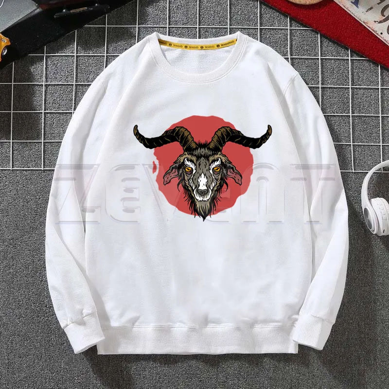 Evil Satanism Grim Reaper Baphomet Hoodie Casual Sreetwear Men Lucifer Demon Death Scary Tops Harajuku Long Sleeve Sweatshirt | Мужская