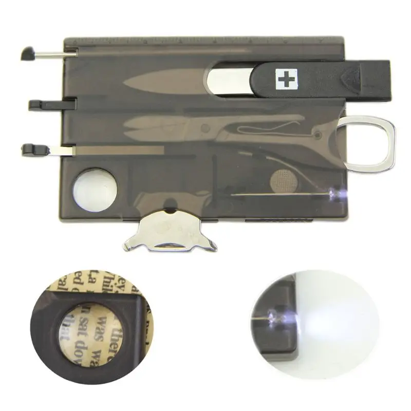 Handy Multifunctional Survival Camping Tool Card Knife LED Light Magnifier New Q84C | Спорт и развлечения