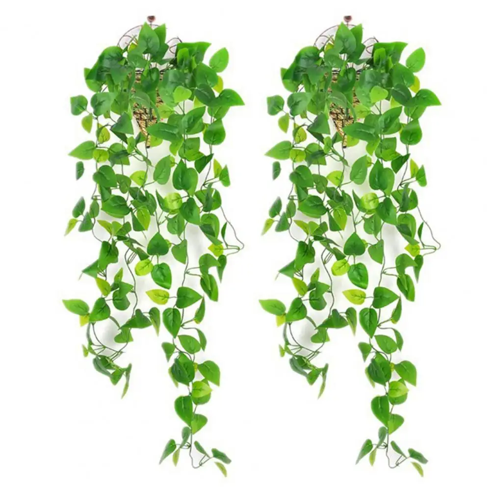 

2Pcs Artificial Ivy Leaf High Simulation Fresh-Looking Faux Silk Flower Imitation Greenery Ivy Garland Home Decoration