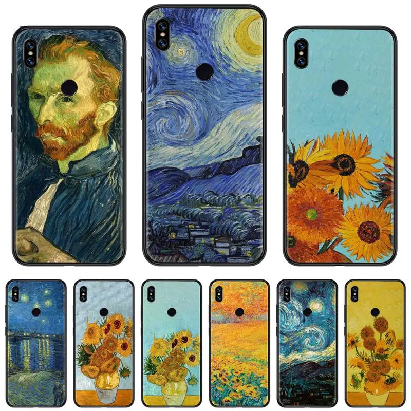 Милый чехол для телефона в стиле ретро Ван Гога с подсолнухами Xiaomi Redmi 4x5 plus 6A 7 7A 8