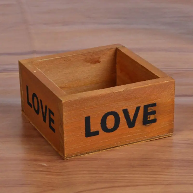 Квадратный деревянный суккулентный цветочный горшок для кровати ящик сада