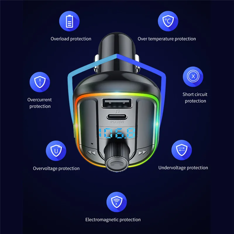 Автомобильный MP3-плеер с Bluetooth 5 0 FM-передатчиком и беспроводной громкой связью