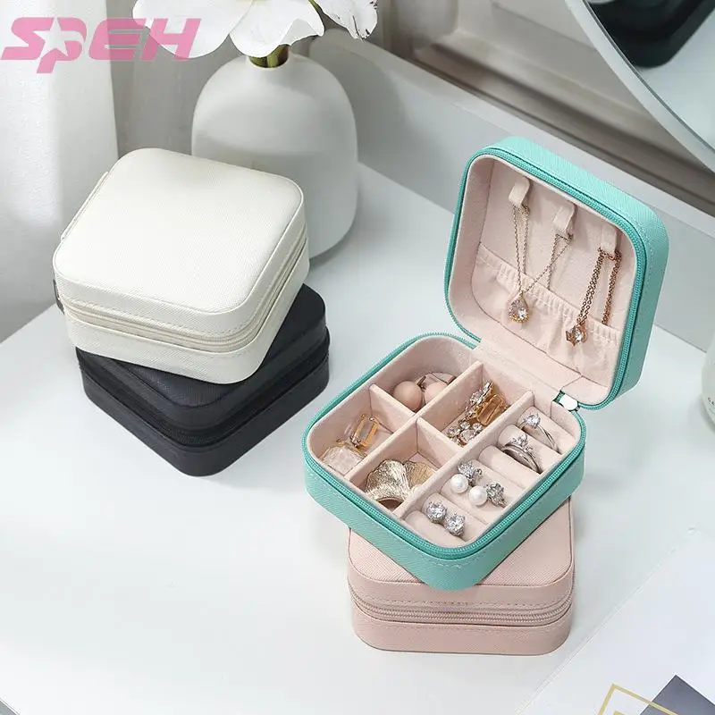 

Jewelry box flannelette portable ring earrings earrings Box Jewelry Travel Brooch storage box