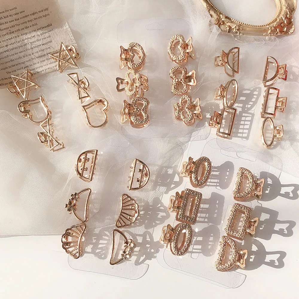 

6PCS Korean Retro Elegant Metal Catch Female Headdress Temperament Hairpin French Bangs Clip Hair Accessories Women