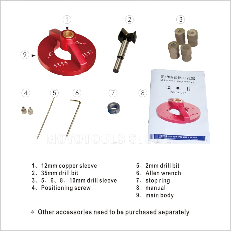 Направляющая для сверления отверстий Forstner многофункциональный Дырокол 35 мм и