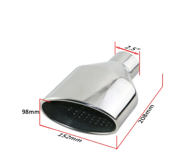 

1 Pcs Universal Car Exhaust tip Stainless Steel Muffler Tips Outlet 2.5 Inch Exhaust System Silver Nozzles Tips