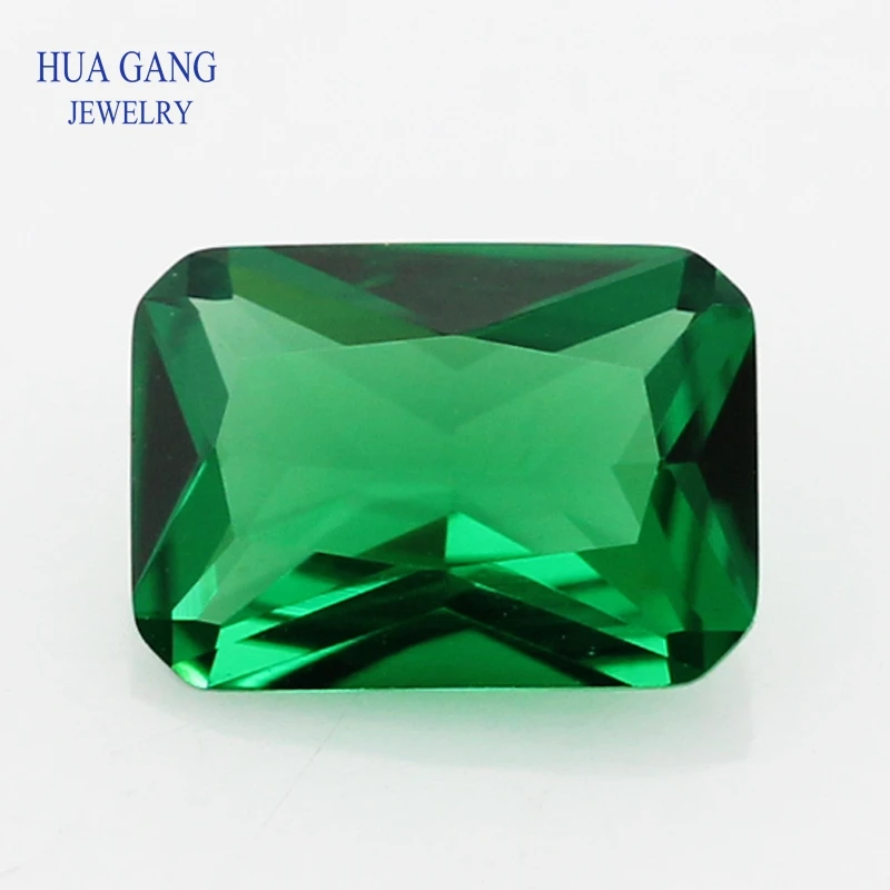 Зеленый нано камень октангл форма синтетические драгоценные камни для