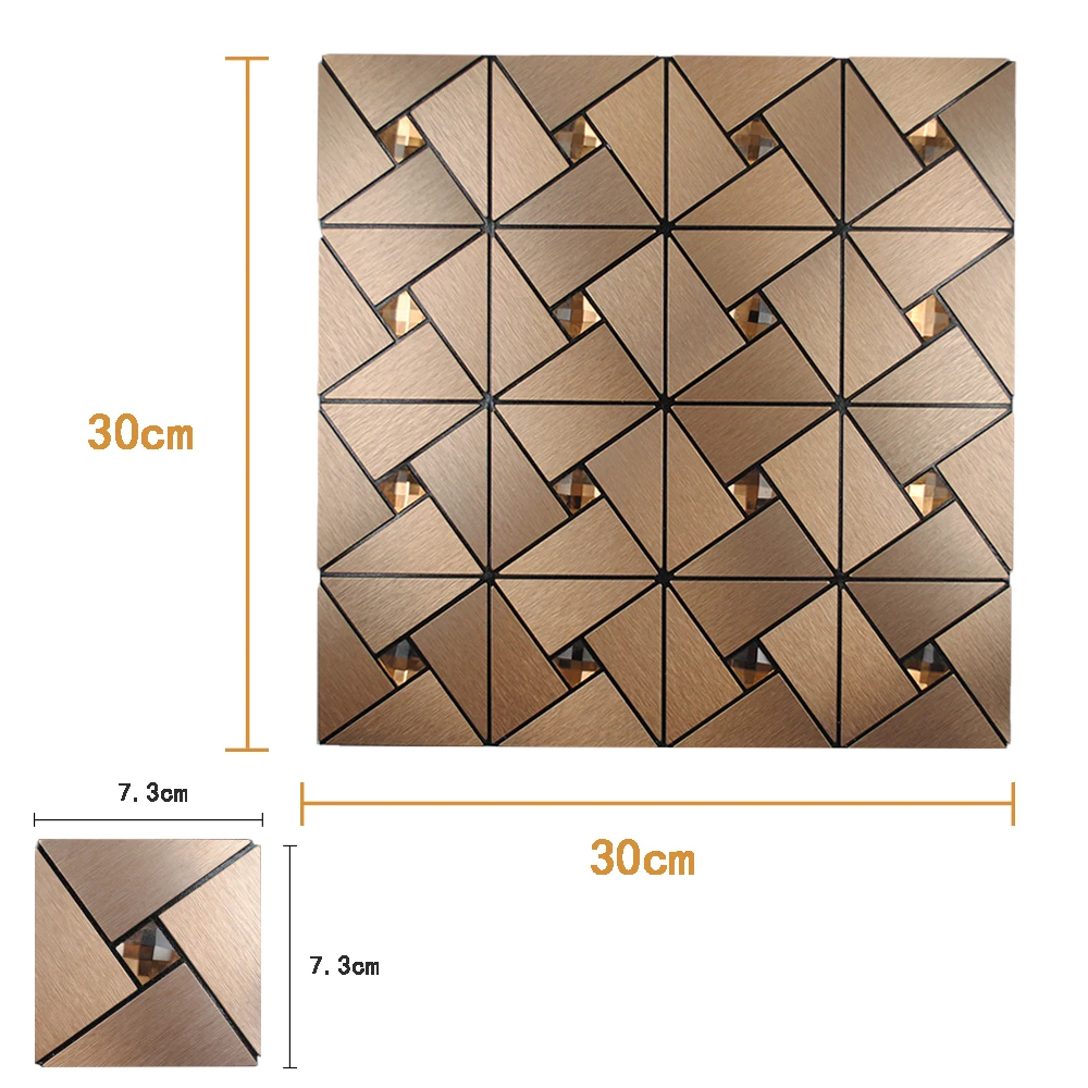 

4pcs 3d Stereo Wallpaper Self-Adhesive Metal Geometric Peel and Stick Kitchen Bathroom Mosaic Wall Tiles Sticker Waterproof