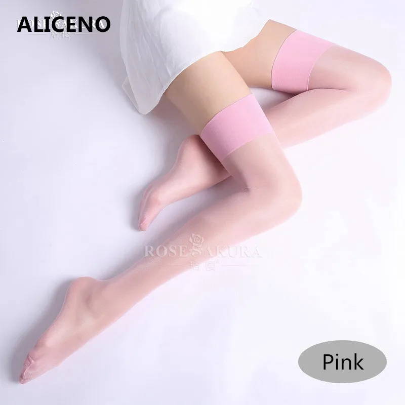 

Women's Multi-color Shiny Thigh High Stockings Rib Top Transparent Sexy Ladies Collant Lolita Glitter Lustre Legs 0919