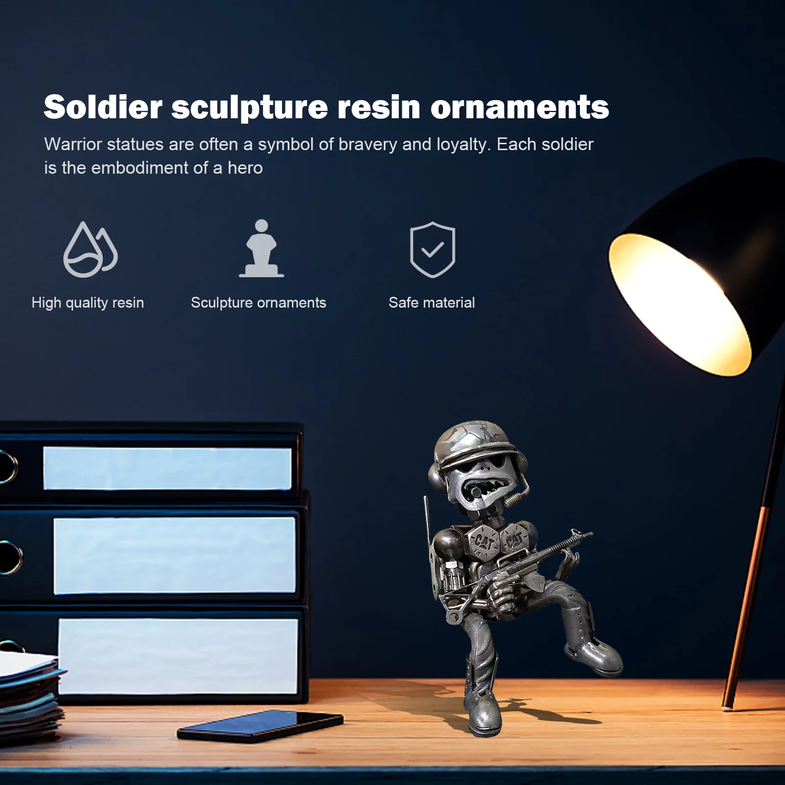 Робот-скульптура из смолы рециркуляция стоячий солдат искусство для дома офиса