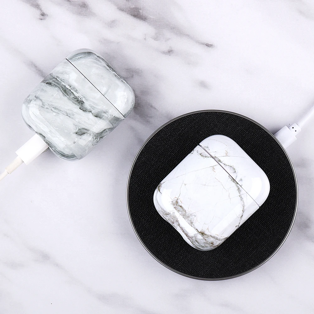 Силиконовый чехол с мраморным рисунком для Airpods 2 1 мягкий силиконовый беспроводной Чехол Bluetooth наушников