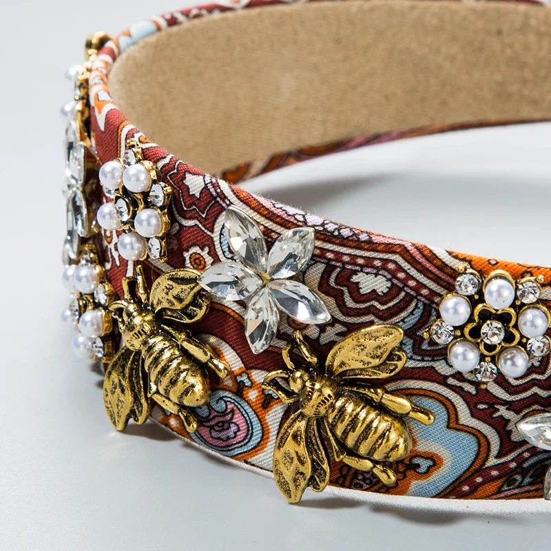 Ободок для волос в стиле барокко с цветком и кристаллами винтажный ободок