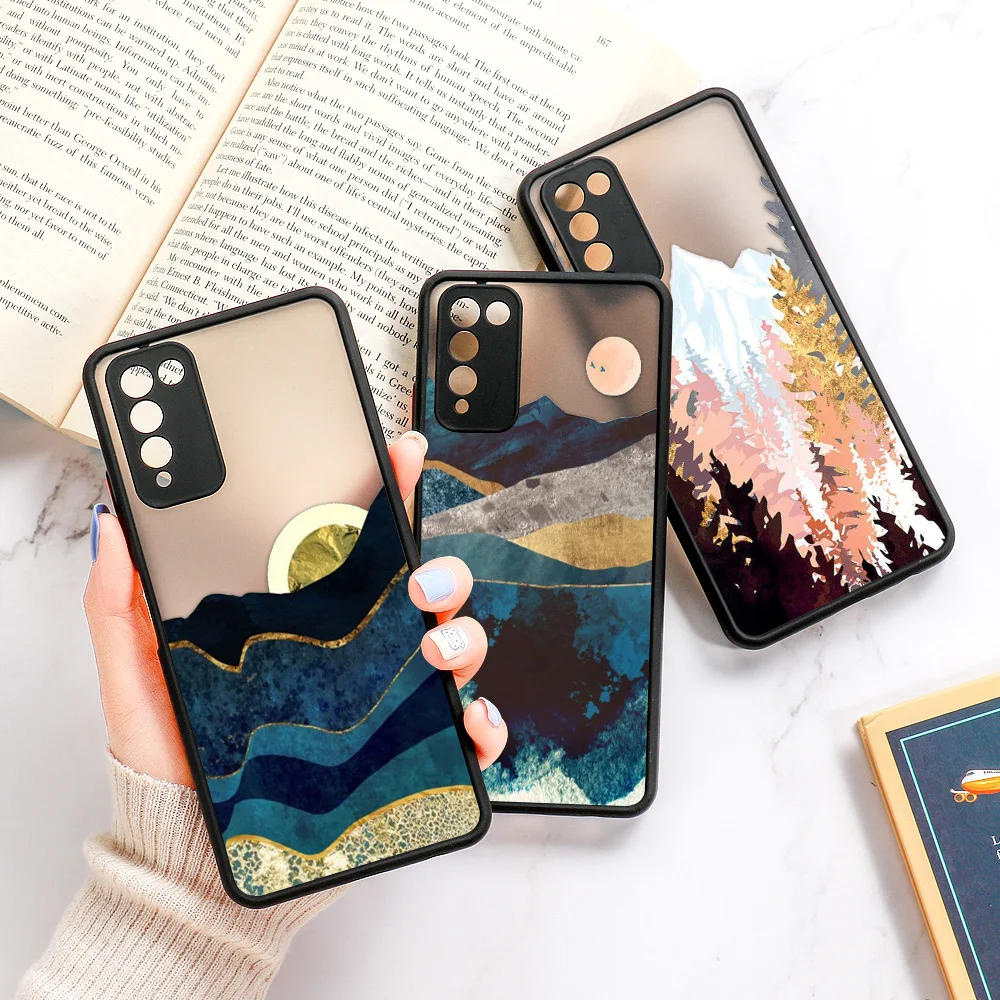

Case For Honor 30 Lite Cases For Huawei 50 Pro 50 SE Mate 30 40 Nova 7 5i Pro Y6P Y9 Prime P50 Hard PC Coque Hill Art Print