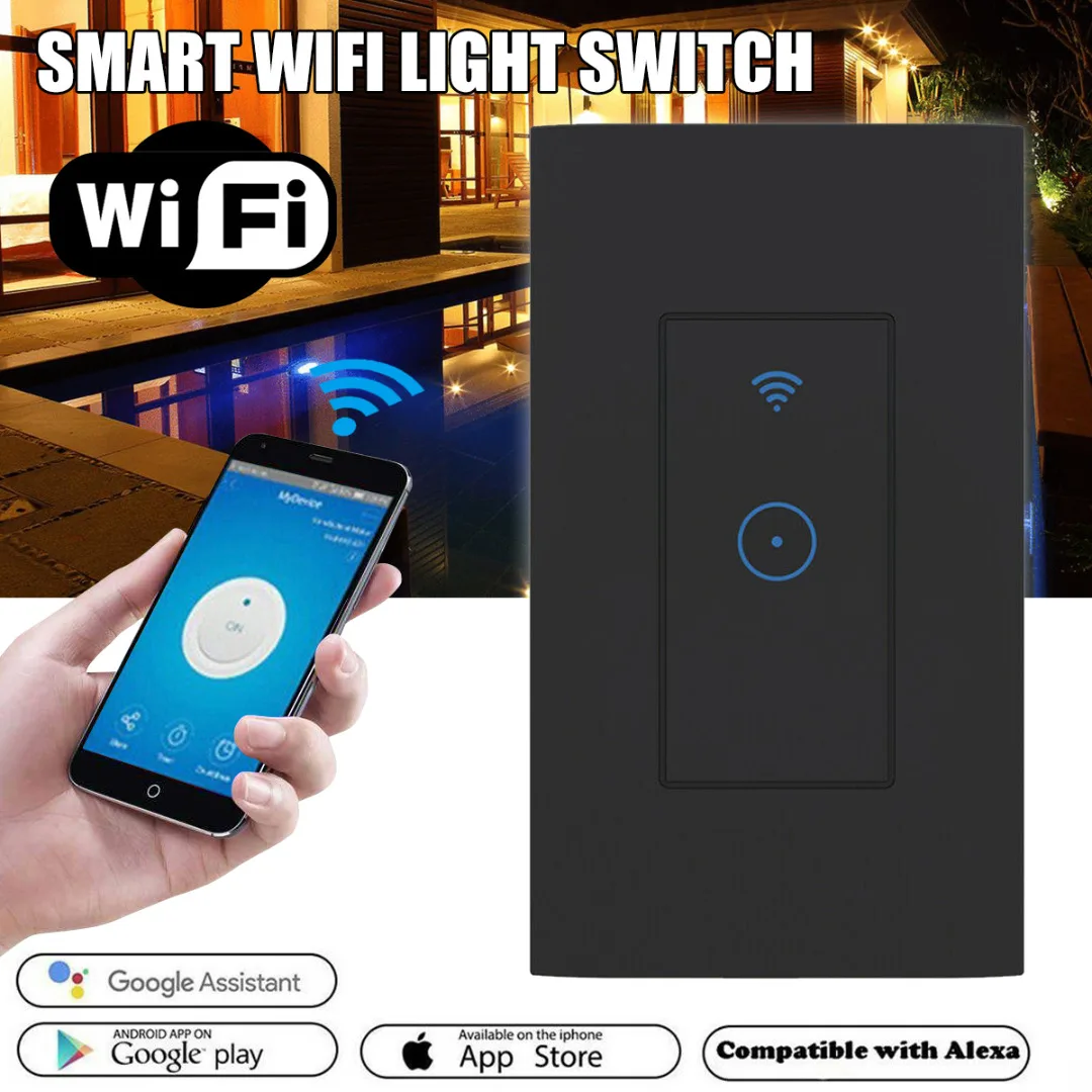 

Smart LED Light Dimmer WiFi Wall Touch Switch for Google Home Alexa App Timing