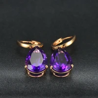 2021 classic sliver 925 women drop earrings pendant amethyst zircon gemstones geometric jewellery earrings ornaments wholesale