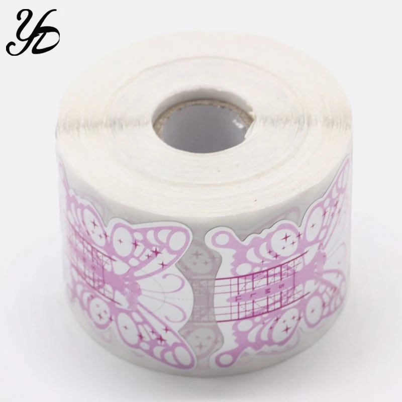 100 шт. профессиональная самоклеящаяся Форма для ногтей с бабочками руководство