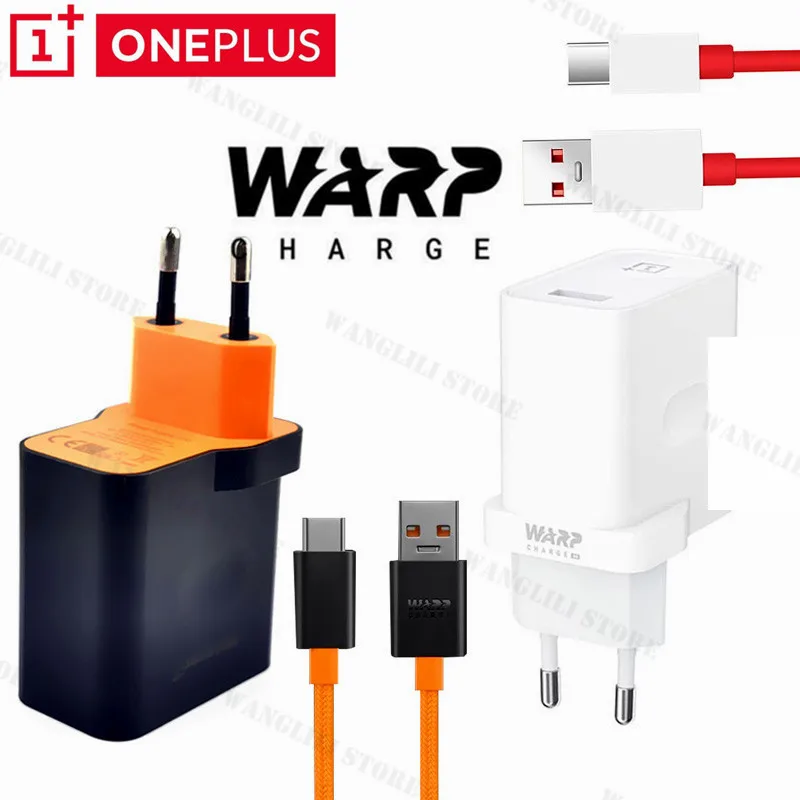 

OnePlus 8 Pro Fast Charger Original 30W warp dash charge EU USB Power adapter 6A Usb Type c cable for one plus 8 7t 7 6t 6 5t 5