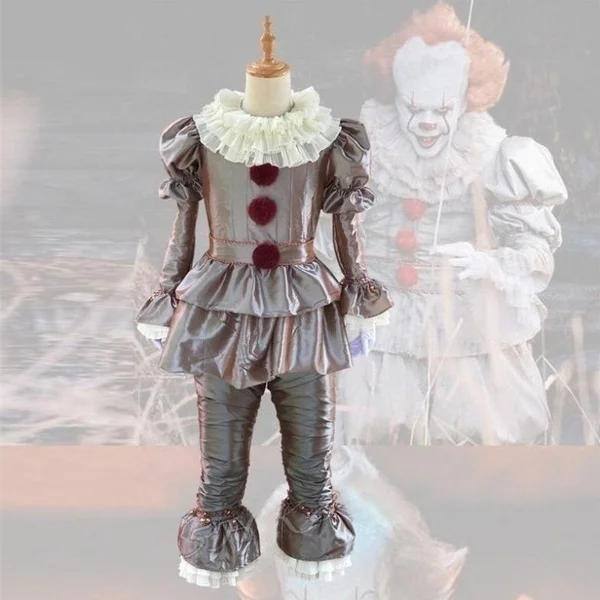 Джокер Pennywise косплей костюм Стивен Кинг It Chapter Two 2 ужас клоун Хэллоуин вечеринка