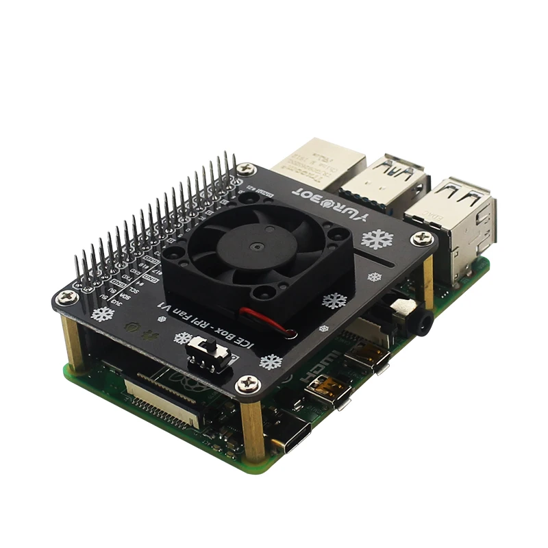 Raspberry Pi 4B GPIO Вентилятор охлаждения Плата расширения с синим Прохладный