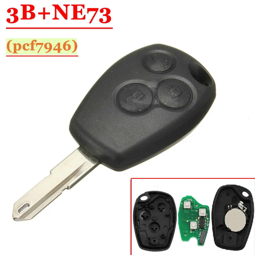 XNRKEY 3 кнопки дистанционного ключа Pcf7946 чип 433 МГц с NE73 лезвие для Renault|Ключ от авто| |
