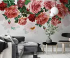 Настенные 3D обои Bacal на заказ в скандинавском стиле, современные ретро-обои ручной росписи с изображением роз, фона для гостиной, цветов, украшение для фотографий huda