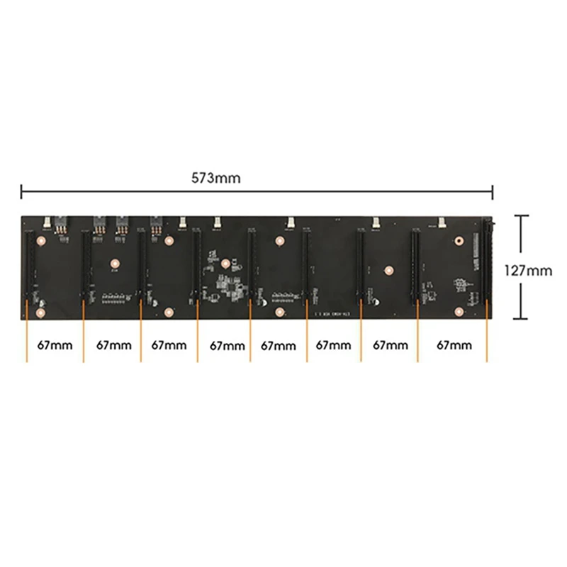 Оригинальная материнская плата для майнинга BTC 8xpcie X16 слот графической карты 67 мм