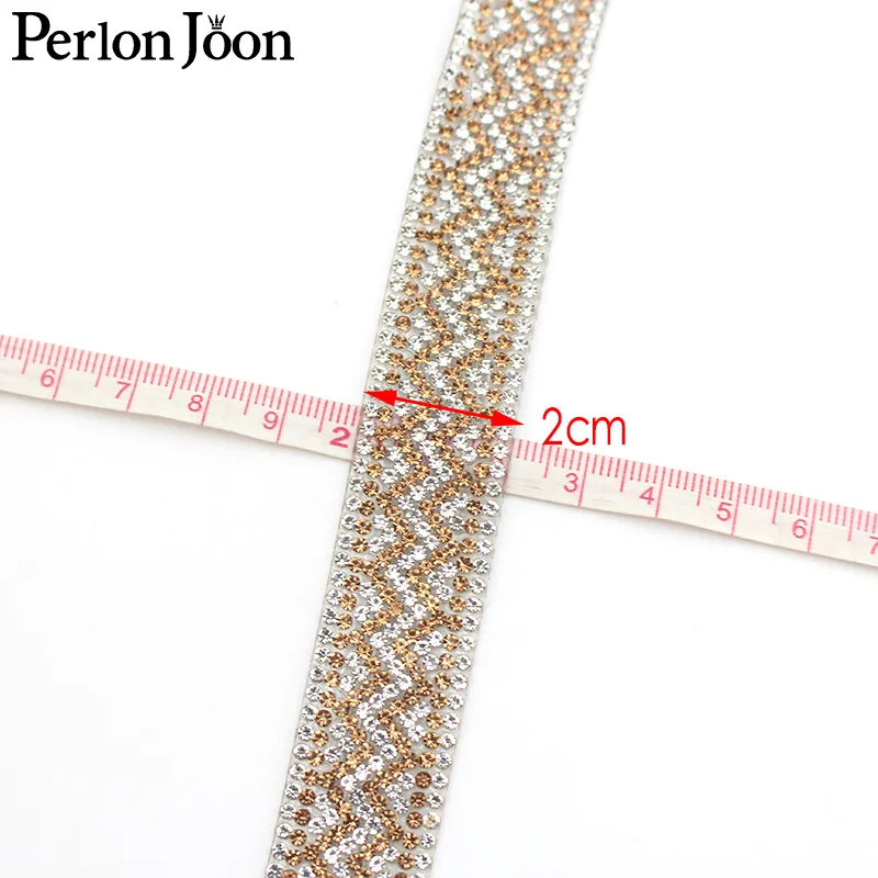 2cm width Wave Pattern rhinestone trim Straight strap hot fix color webbing Clothing bags shoes DIY decoration accessories TR129 - купить по