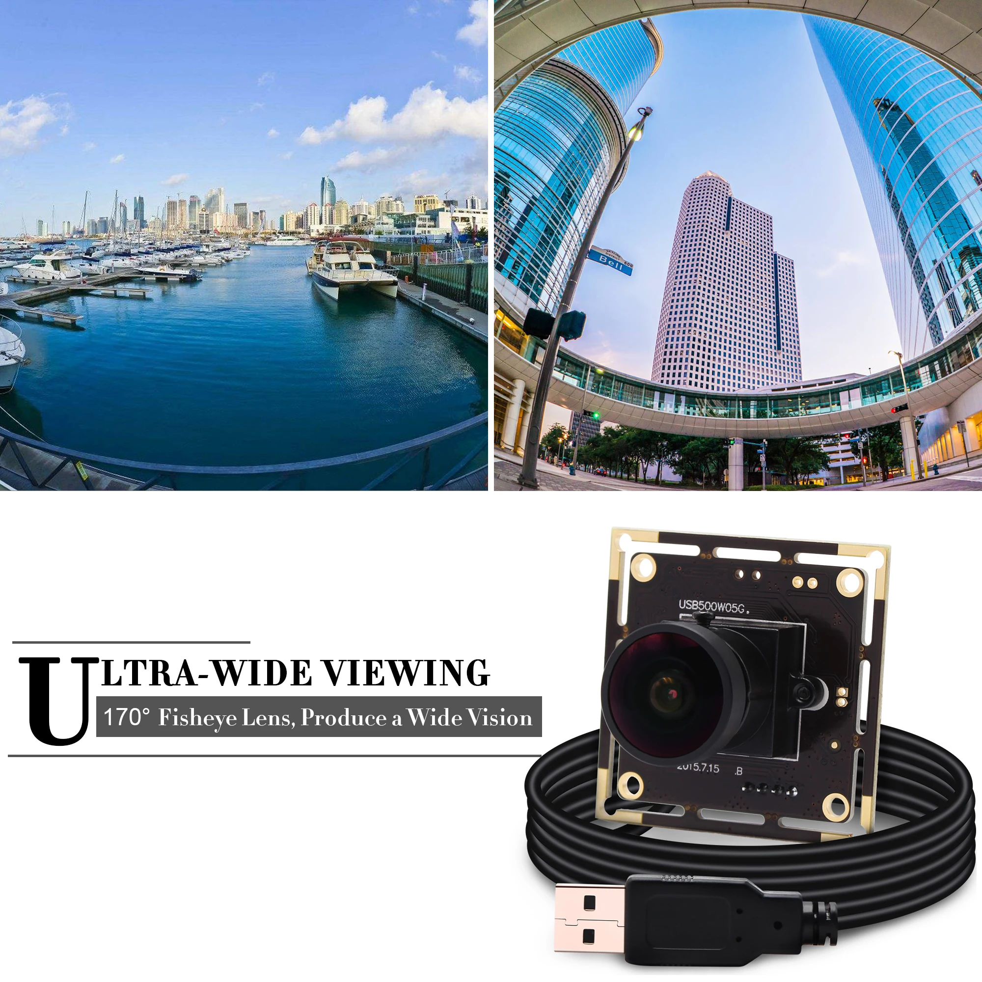 Автоэкспозиция AEC 170 градусов объектив рыбий глаз Широкий угол 5MP 2592X1944 MJPEG 1/2.5