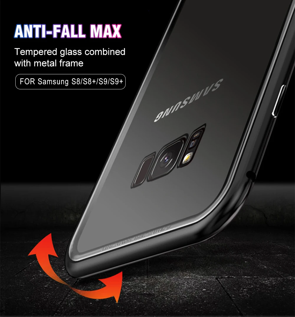 Металлический Стекло крышка Магнитный чехол для samsung Galaxy S8 S9 S10 Plus Note 8 9 A50 A70 A40 M10 M20 M30 адсорбции Coque для samsung