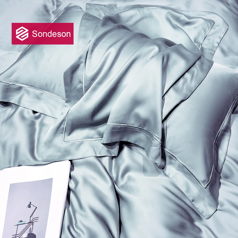 

Sondeson 6A Grade 100% Nature Silk Noble Gray Pillowcase 25 Momme Silk Beauty Healthy Skin Hair Pillow Case For Women Men Kids