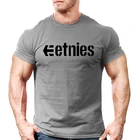 Однотонная футболка для спортзала с принтом логотипа Этни 2020, мужские черно-белые футболки из 100% хлопка, летняя футболка для мальчиков, топы