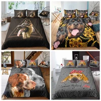 fashion animal lovely pet dog 3d print bedding sets queen king single size duvet cover sets bed linen kids luxury comforter
