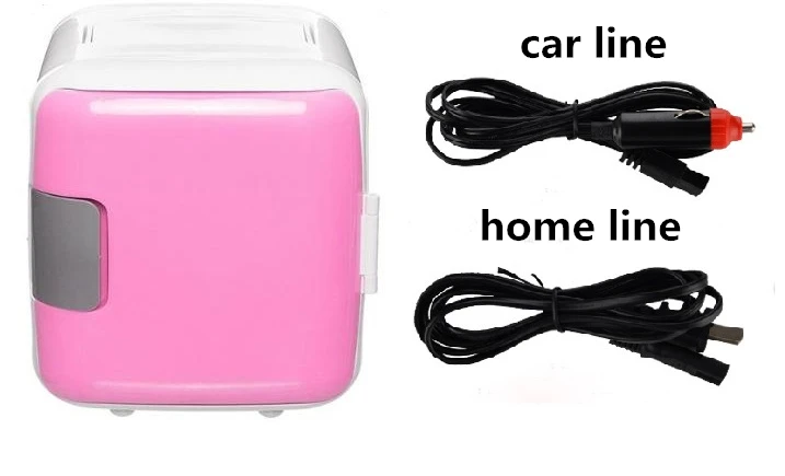 Car and home Pink 4 л двухпольные холодильники Ультра тихий низкий уровень шума мини-холодильники Портативный морозильник Отопление и охлаждение Многофункциональный Холодильник - Цвет: Car and home Pink