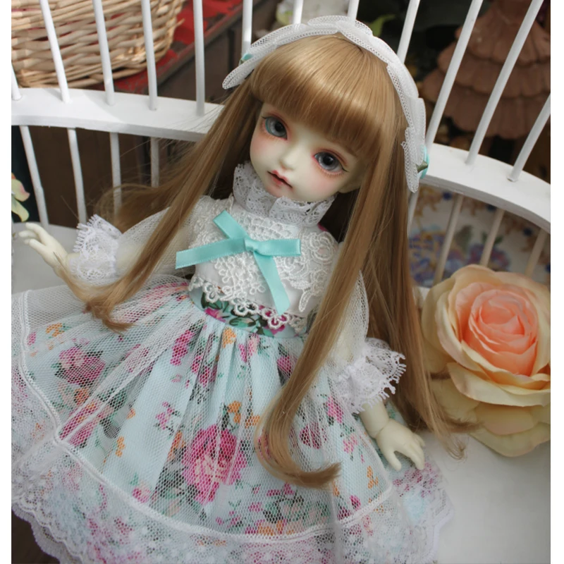 

Doll dress + hair band BJD doll lace dress with flowers for 1/3 1/4 1/6 BJD SD DD 1/6 Blyth doll dress doll accessories