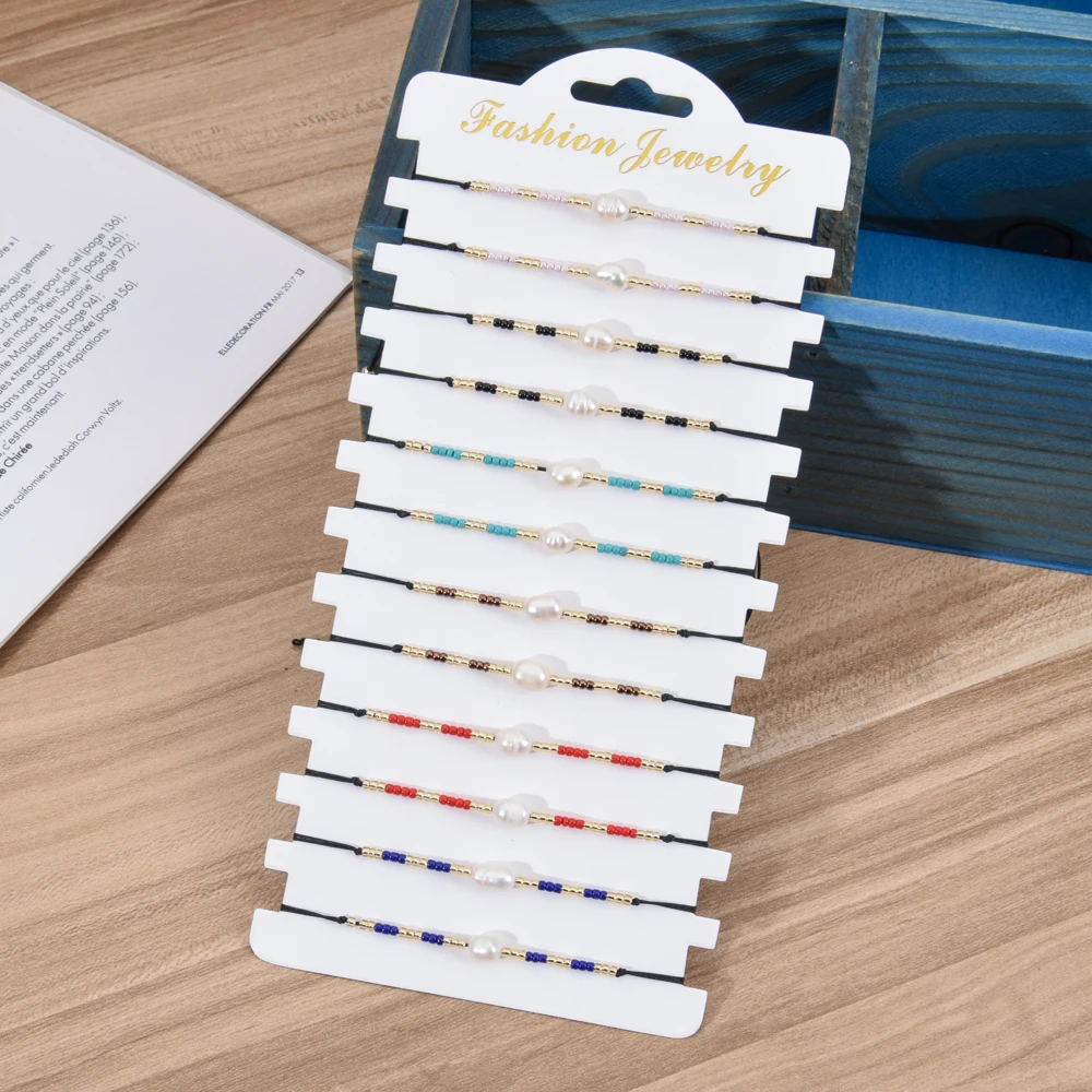 Женский браслет ручной работы 12 шт./компл. с белым жемчугом|Браслеты шармами| |