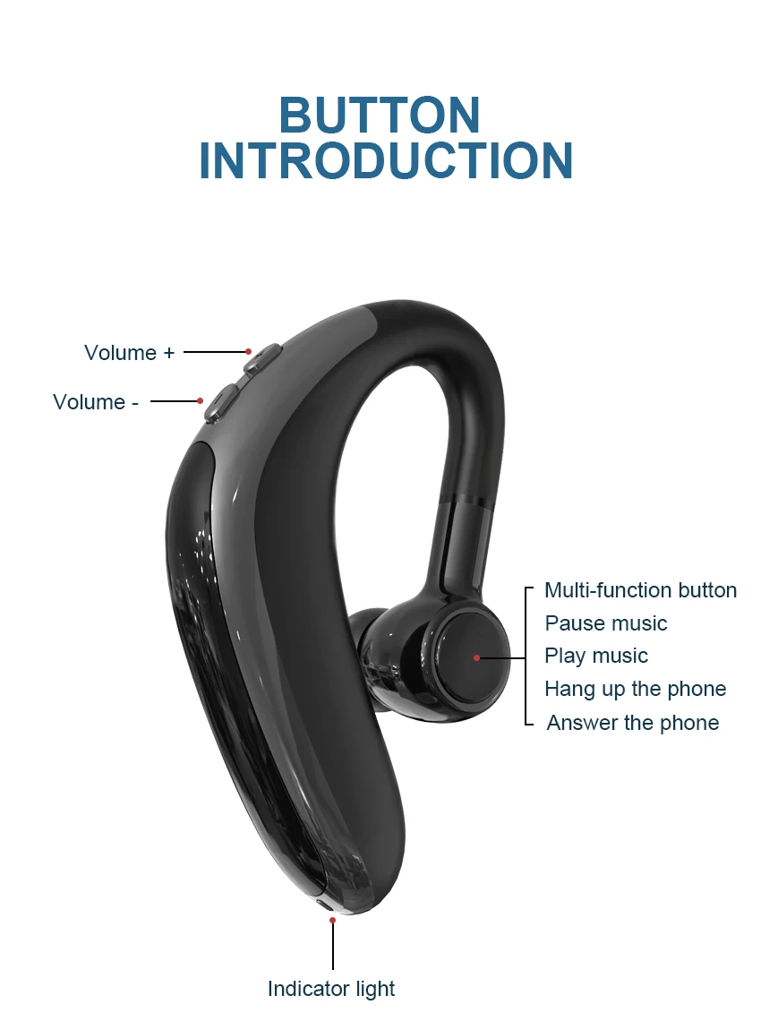 H500 Спортивная Беспроводная bluetooth-гарнитура 5,0 Hi-Fi стерео большая емкость батареи долгое время ожидания бизнес гарнитура игровые наушники