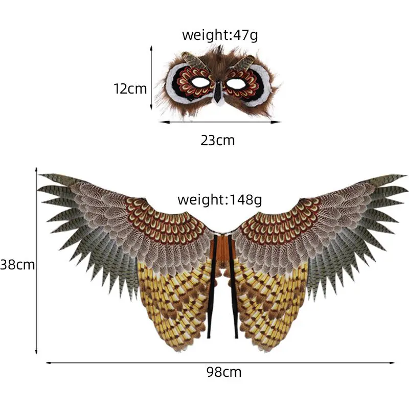 

100sets Child Cosplay Wings Beautiful Delicate Eagle Angel Wing Costume For Cosplay Party