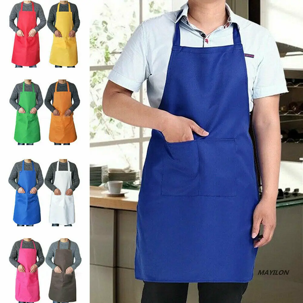 

Colorful Cooking Aprons Kitchen Cleaning Accessioris Adult Apron Sleeveless Convenient Male Female Chefs Universal Apron Pocket