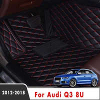 auto leather carpets for audi q3 8u 2018 2017 2016 2015 2014 2013 2012 car floor mats accessories decoration waterproof protect